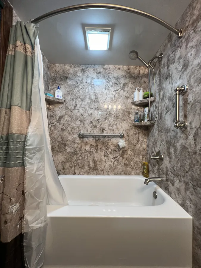 Kenosha WI Bathtub remodel ridgestone smooth acrylic brushed nickel kohler