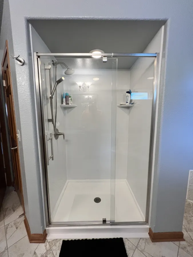 Smooth Acrylic white shower replacement muskego wi brushed nickel kohler