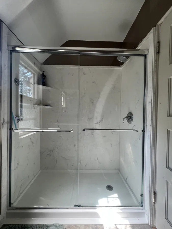 Whitefish Bay WI Tub to Shower Conversion Smooth Ascended Stone Silver White Mist Chrome