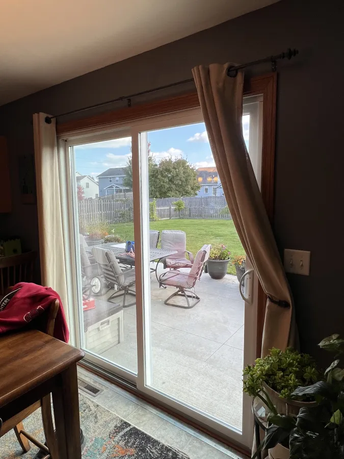 Sturtevant WI Sliding Patio Door Replacement Interior white triple pane glass Sturtevant WI Sliding Patio Door Replacement Interior white triple pane glass