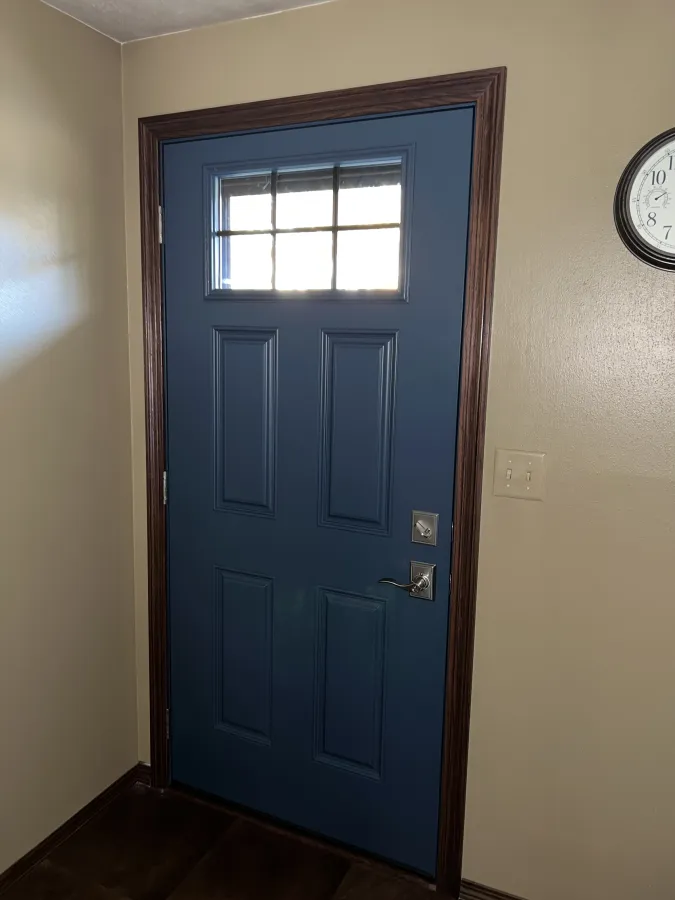 entry door replacement interior view sheboygan wi 4 panel nickel enzian blue custom woodwork cottage grid entry door replacement interior view sheboygan wi 4 panel nickel enzian blue custom woodwork cottage grid