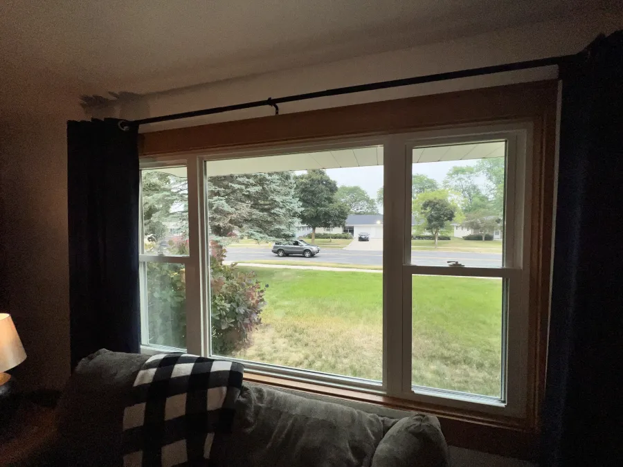 West Bend WI Window Replacement Double Hung Picture White Full Frame Installation Interior Triple Pane Glass West Bend WI Window Replacement Double Hung Picture White Full Frame Installation Interior Triple Pane Glass