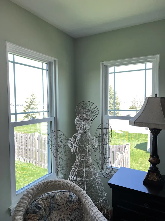 elkhorn wi interior double hung window replacement prairie grid pattern white elkhorn wi interior double hung window replacement prairie grid pattern white