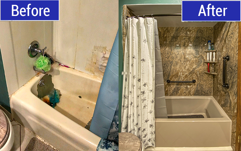 Before and After of Bathtub Replacement in Colgate, WI